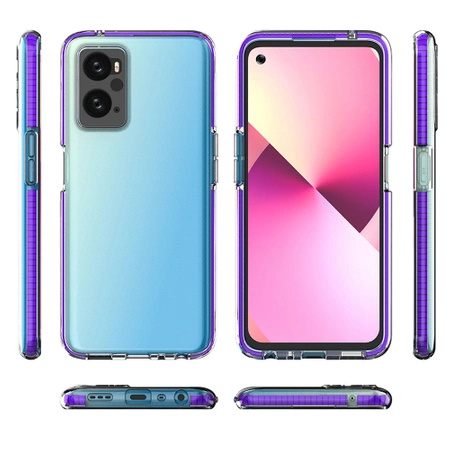 Spring Case Cover für Realme 9i, Oppo A36 / A76 / A96 Silikonhülle mit Rahmen Hellblau