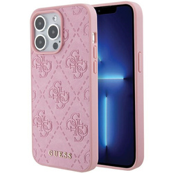 Guess nakładka do iPhone 15 Pro Max 6.7&quot; GUHCP15XP4EPMP różowa hardcase Leather 4G Stamped