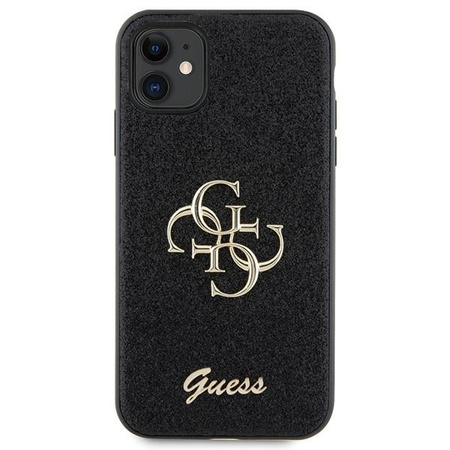 Original Case IPHONE 11 / XR Guess Hardcase Glitter Script Big 4G (GUHCN61HG4SGK) black