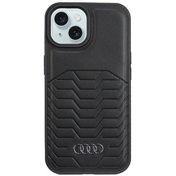 Audi Synthetic Leather MagSafe iPhone 15 / 14 / 13 6.1" czarny/black hardcase AU-TPUPCMIP15-GT/D3-BK