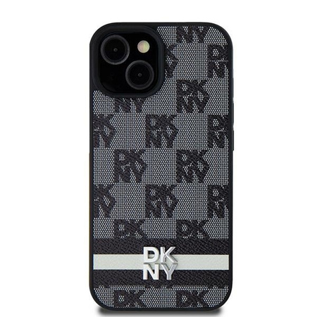 DKNY DKHCS24MPCPTSSK S24+ S926 czarny/black hardcase Leather Checkered Mono Pattern & Printed Stripes