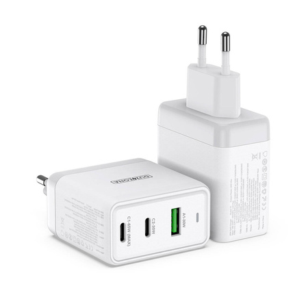 Duzzona 3-Port GaN Ladegerät 2 x USB Typ C + USB 65W PD QC3.0 weiß (T1)