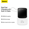 Baseus Qpow power bank 10000mAh built-in USB Type-C cable 22.5W Quick Charge SCP AFC FCP white (PPQD020102)