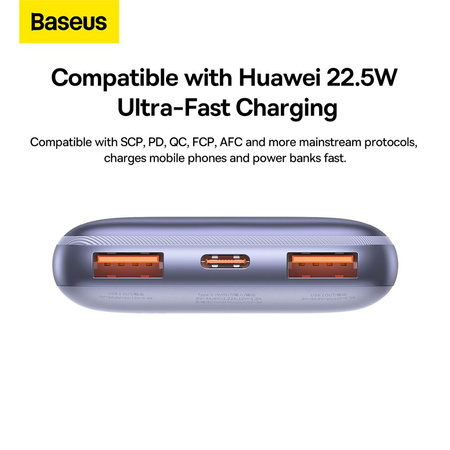 Baseus Baseus Pro 10000mAh 20W Powerbank Violet with USB Type A - USB Type C 3A 0.3m cable (PPBD040205)