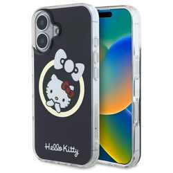 Original Case IPHONE 16 Hello Kitty Hardcase IML Fun Bow MagSafe (HKHMP16SHFLBK) black