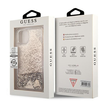 Guess GUOHCN61GLHFLGO iPhone 11 gold/złoty hardcase Glitter Charms