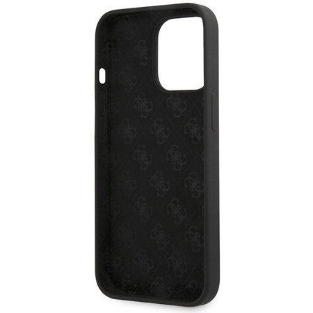 Guess GUHCP13XLSLMGBK iPhone 13 Pro Max 6.7" black/black hardcase Silicone Script Gold Logo