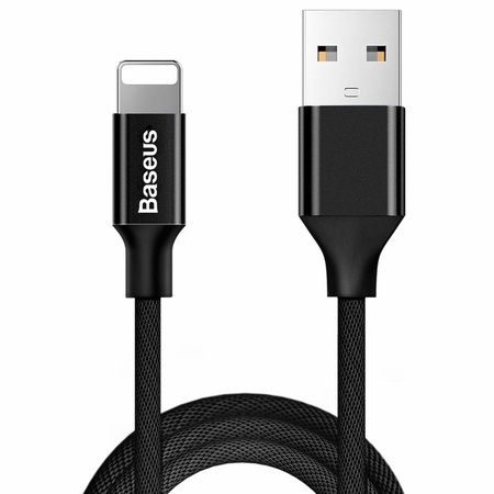 Baseus Yiven kabel przewód w materiałowym oplocie USB / Lightning 1,8M czarny (CALYW-A01)