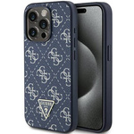 Original Handyhülle APPLE IPHONE 15 PRO Guess Hardcase 4G Triangle Metal Logo (GUHCP15LPG4GPB) blau