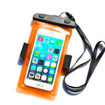 Waterproof case with a PVC phone band - orange