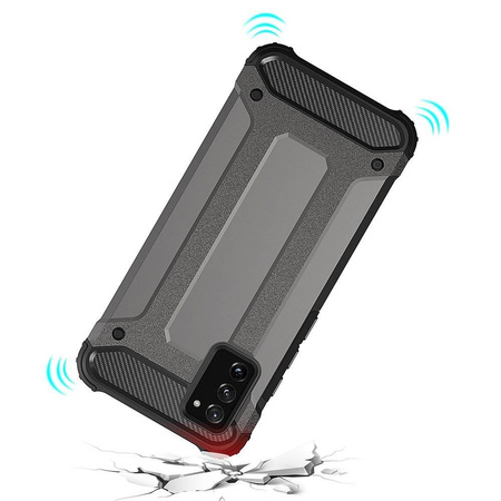 Hybrid Armor Case Tough Rugged Cover für Samsung Galaxy A03s schwarz