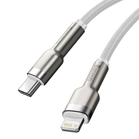 Baseus Cafule Metal Data kabel USB Typ C - Lightning 20 W Power Delivery 2 m biały (CATLJK-B02)