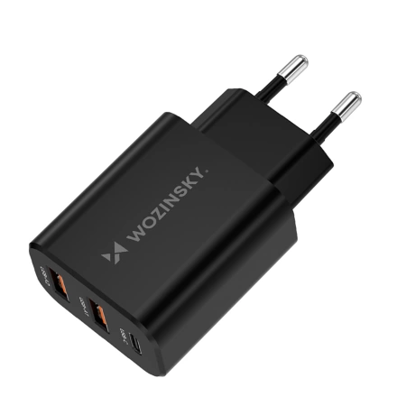 Ładowarka sieciowa Wozinsky CWCUCB 30W USB-C / 2 x USB-A - czarny