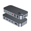 HUB Choetech M52 USB-C - USB-C PD/USB-C/USB-A/HDMI/VGA/DP/SD/TF/RJ45/AUX - szary