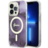 Guess GUHMP14LHTMRSU iPhone 14 Pro 6.1" purple/purple hardcase Golden Marble MagSafe