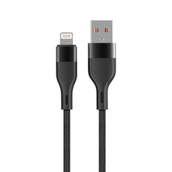 Maxlife kabel MXUC-07 USB - Lightning 1,0 m 2,4A czarny nylonowy