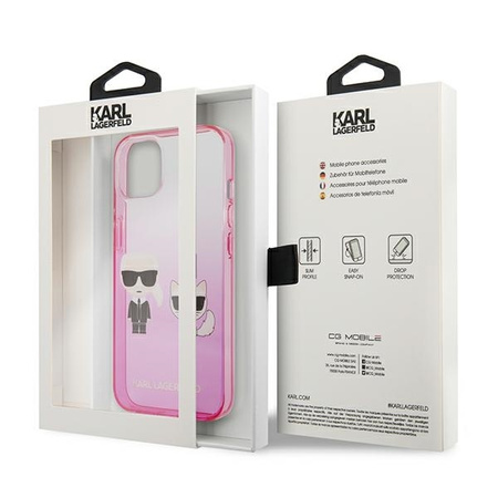 Karl Lagerfeld KLHCP13STGKCP iPhone 13 mini 5,4&quot; Hardcase Pink / Pink Gradient Ikonik Karl &amp; Choupette