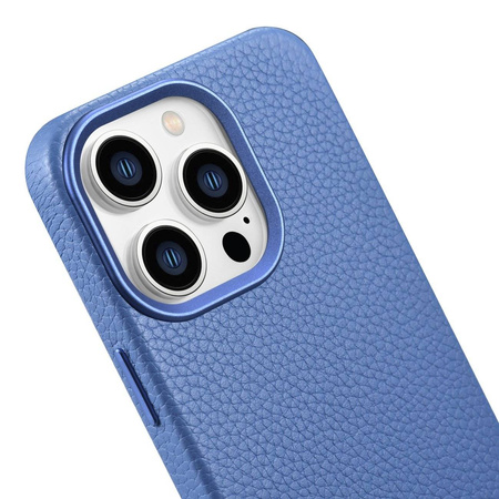 iCarer Case Leather genuine leather case for iPhone 14 Pro Max hellblau (WMI14220712-LB) (MagSafe compatible)