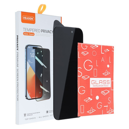 Szkło Hartowane 6D Pro Veason Privacy Glass - do Iphone X / XS / 11 Pro czarny
