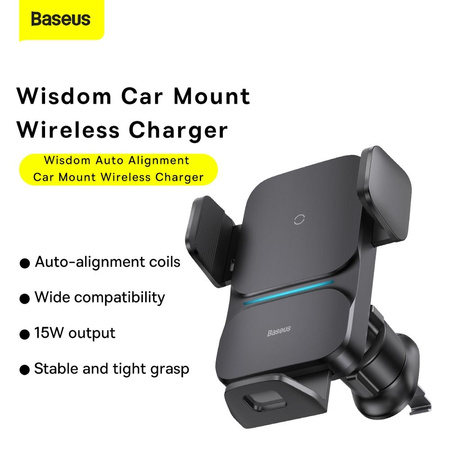 Baseus Wisdom induction charger car phone holder for sticky note black (CGZX000001)