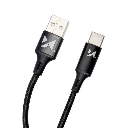 Wozinsky kabel USB - USB Typ C 2,4A 2m czarny(WUC-C2B)