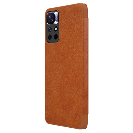 Nillkin Qin Case Case für Xiaomi Poco M4 Pro 5G Kameraschutz Holster Cover Flip Cover Braun