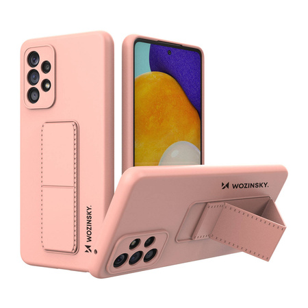 Wozinsky Kickstand Case silikonowe etui z podstawką etui Samsung Galaxy A73 różowe