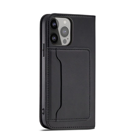 Magnet Card Case Hülle für iPhone 14 Flip Cover Wallet Stand schwarz