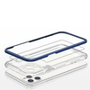 Klare 3-in-1-Hülle für iPhone 11 Pro, blauer Rahmen, Gel-Cover