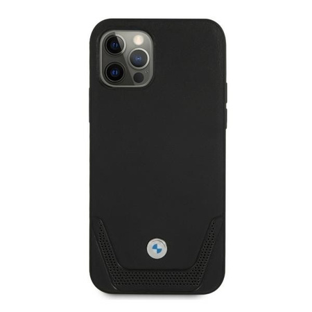 Etui BMW BMHCP12LRSWPK iPhone 12 Pro Max 6,7" czarny/black hardcase Leather Perforate