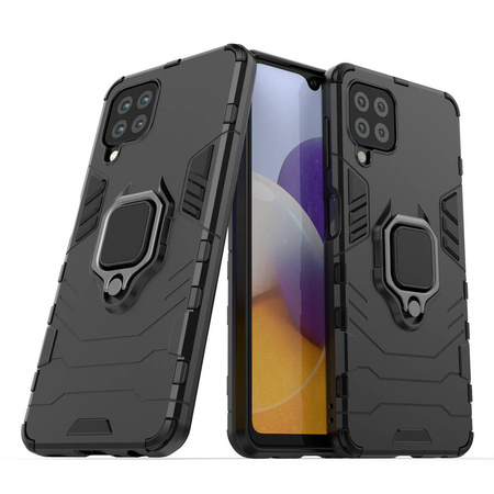 Ring Armor Case Kickstand Tough Rugged Cover for Samsung Galaxy A22 4G black