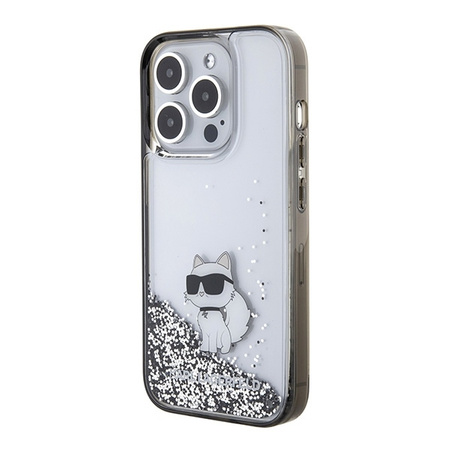 Karl Lagerfeld Liquid Glitter Choupette case for iPhone 15 Pro Max - transparent