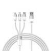 Baseus StarSpeed 1-for-3 Fast Charging Data Cable USB to M+L+C 3.5A 1.2m White