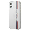 US Polo Assn Shiny Tricolor Stripes - Etui iPhone 12 Mini (biały)