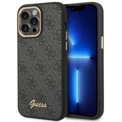 Original Handyhülle IPHONE 14 PRO MAX Guess Hard Case 4G Vintage Gold Logo (GUHCP14XHG4SHK) schwarz