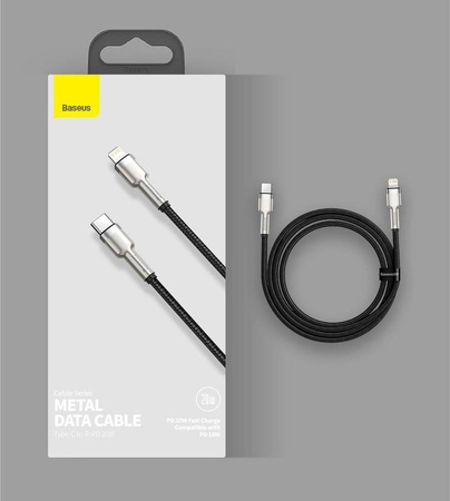 Baseus Cafule Metal Data kabel USB Typ C - Lightning 20 W Power Delivery 2 m biały (CATLJK-B02)