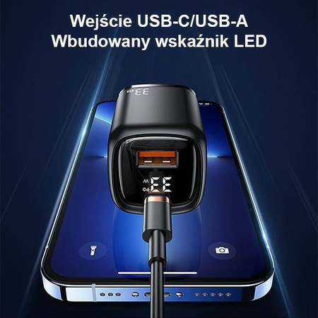 USAMS Ład. siec. 1xUSB-C+1xUSB T46 33W (only head) PD3.0 +QC3.0 Fast Charging biały/white CC152TC02 (US-CC152)