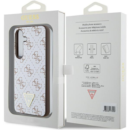 Guess GUHCS24SPG4GPH S24 S921 biały/white hardcase 4G Triangle