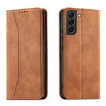 Magnet Fancy Case for Samsung Galaxy S23+ flip cover wallet stand brown