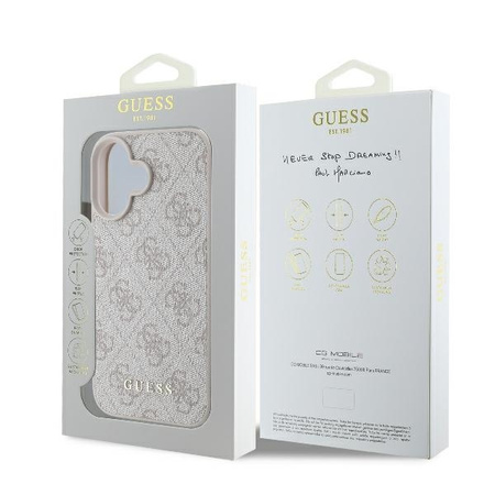 Guess GUHCP16MG4GFPI iPhone 16 Plus różowy/pink HC PU 4G Classic