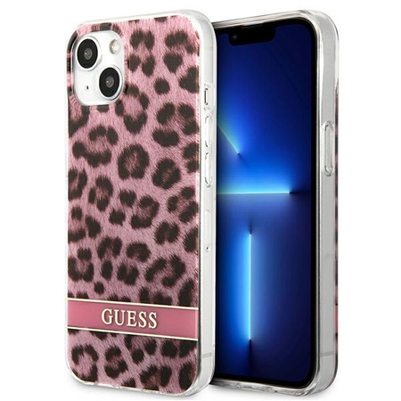 Schutzhülle IPHONE 13 MINI Guess Hardcase Leopard (GUHCP13SHSLEOP) rosa