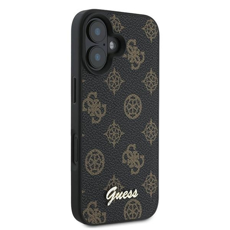 GUESS futerał do IPHONE 16 Plus kompatybilny z MagSafe GUHMP16MPGPYSK (PU Peony Script) czarny