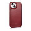 iCarer CE Oil Wax Premium Leather Folio Case Leather Case for iPhone 14 Plus Flip Magnetic MagSafe red (AKI14220707-RD)