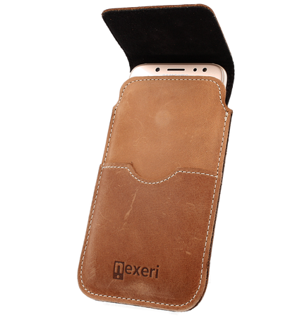 Etui Kabura skórzana do paska pionowa otwierana portfel Nexeri Flap Leather SAMSUNG GALAXY S20 ULTRA / S21 ULTRA / HUAWEI P SMART 2021 / XIAOMI MI 10T/10T PRO brązowe