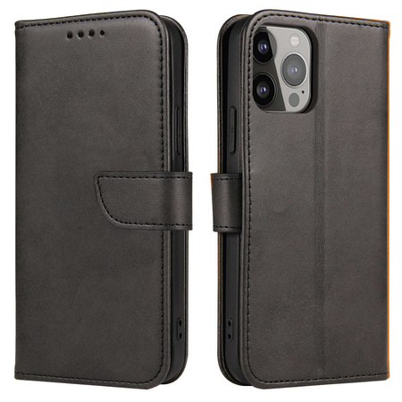 Wallet Case with Stand for iPhone 15 Pro Max Magnet Case - Black