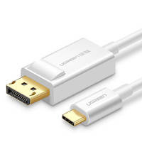 Ugreen jednokierunkowy kabel przejściówka z USB Typ C do Display Port 4K 1,5m biały (MM139)