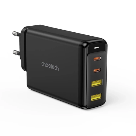 Choetech Ladegerät GaN 140W 4 Ports (2x USB C, 2x USB) schwarz (PD6005)