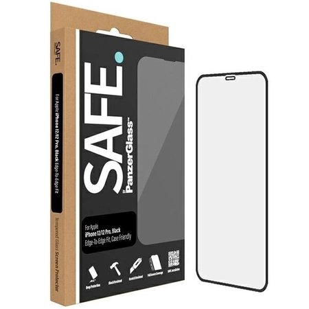 SAFE by PanzerGlass Edge-to-Edge gehärtetes Glas für iPhone 12 / 12 Pro – mit schwarzem Rahmen