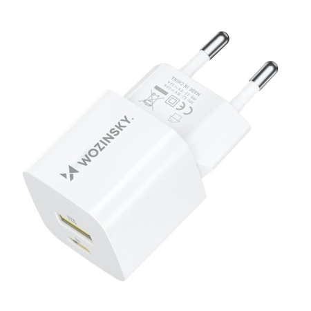 Wozinsky WWCEAC GaN USB-A USB-C 33W Wandladegerät – Weiß