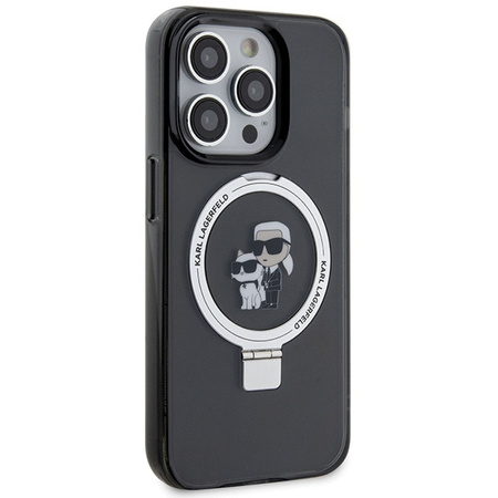 Karl Lagerfeld KLHMP15XHMRSKCK iPhone 15 Pro Max 6.7&quot; black/black hardcase Ring Stand Karl&amp;Choupette MagSafe